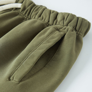 Pantalones cortos de algodón de color liso para hombre con cordón en la cintura y bolsillos, estilo casual, transpirables, de tiro medio - Product Image 5