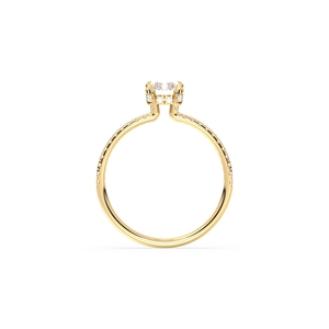 REYES Fashionable 925 Sterling Silver with 14K Yellow Gold Plated GRA Certified Moissanite Ring Perfect Wedding <b>Gift</b> For Women - Product Image 6