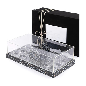 New style set of wiping trays with acrylic covers and coasters, <b>Ramadan</b> EID holiday decorations, handcrafted from Vietnam. - Product Image 5