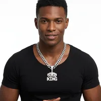 Vente en gros LAX DIORE JEWELS 2025 Chaîne maille cubaine Miami style couronne rétro rock hip-hop plaqué or 14K coupe princesse unisexe tendance