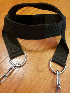 <b>Black</b> Stainless Steel Strong Heavy Duty Portable Neck Muscle Training Head <b>Harness</b> Chain Gym Weightlifting Strength Workout 15 - Product Image 2