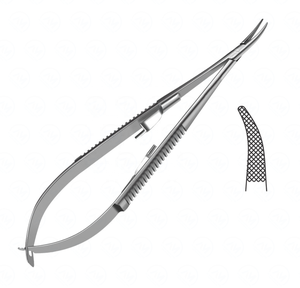 Portaagujas Curvo de Acero Inoxidable Castroviejo Instrumento Quirúrgico Manual para Manejo de Agujas - Product Image 5