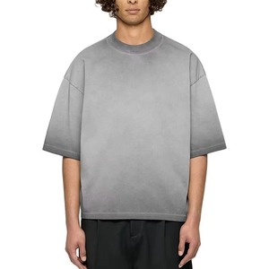 เสื้อยืดผู้ชายคุณภาพสูง ขายส่ง ผ้าฝ้าย 100% ทรงบ็อกซี่ ไหล่ตก ชายเสื้อครอป พิมพ์ลายวินเทจ ระบายอากาศได้ดี รับผลิตแบบ OEM - Product Image 3