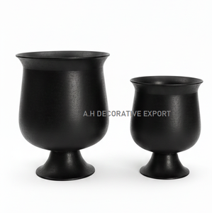 Maceteros de Pedestal de Metal Negro Mate de Primera Calidad - Floreros Redondos Modernos Tipo Cáliz para Bodas, Decoración de Interiores/Exteriores de Lujo, Ecológicos - Product Image 4