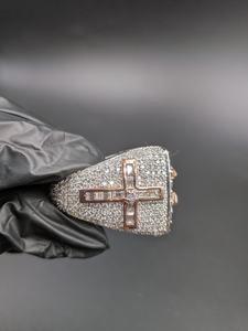 Moissanite Round Cut Diamond Script <b>Ring</b> For <b>Mens</b> 925 Sterling <b>Silver</b> Fine Hip Hop Party Jewelry Gift For Friends - Product Image 5