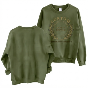เสื้อสเวตเชิ้ตผู้หญิง DROGEN EXPORT สีเขียวมะกอก คอกลม แขนทรงกระบอกบุซับใน ผ้าฟลีซ พิมพ์โลโก้ตามสั่ง ทำจากโพลีเอสเตอร์ - Product Image 1
