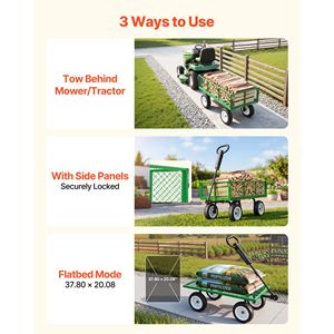 Carrello da Giardino in Acciaio Rinforzato da 400 kg con Pneumatici da 10 Pollici, Sgabello da Giardinaggio Regolabile per Esterni, Carrello Utilitario per Trasporto Carico - Product Image 5