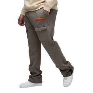 Pantalon de survêtement pour hommes de haute qualité personnalisé DTF imprimé logo personnalisé pantalon pour hommes lavé couleur unie avec poche latérale et cargo à l'avant - Product Image 1