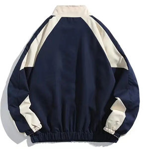 Mens <b>Windbreaker</b> Jacket Hip Hop Streetwear Zip Up Lightweight Sports Jacket <b>Black</b> Blue - Product Image 4