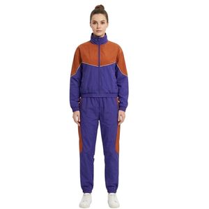 Polyester Fabric <b>Women</b> <b>Windbreaker</b> Sets Purple Grey Fine Quality High Neck Cuffed Long Sleeves Breathable Sets - Product Image 5