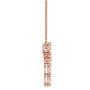 Pendentif ovale en or rose 9K avec diamant de laboratoire 0,71 CTW, bijou raffiné, collier élégant pour femme - Product Image 5