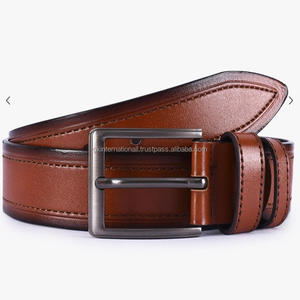 Cinturón de hombre personalizado al por mayor, cinturón de hombre de cuero tostado vegetal de grano completo, cinturón de cuero con hebilla para hombre - Product Image 1