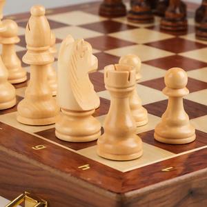 Tablero de Ajedrez Rectangular Rústico y Ecológico de ILAHI, Hecho a Mano con Madera Pura al 100%, Estilo Animal/Amor, Tamaño Personalizado - Product Image 4