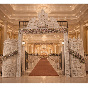 Portail d'entrée de mariage élégant découpé au laser avec panneaux design, décoration de portail de mariage Maharaja, portail d'accueil au look royal, États-Unis - Product Image 1