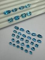 Lote de 10 topacios azules cielo de diferentes formas y tallas, piedras sueltas de 3-12 mm, topacio natural, piedra de topacio azul para la fabricación de joyas y manualidades.