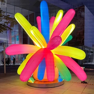 ต้นไม้ไฟ LED ขนาดใหญ่พองลมได้ รูปทรงดอกไม้ไฟ สีสันสดใส สำหรับตกแต่งถนน/ห้างสรรพสินค้า/งานอีเว้นท์/ปาร์ตี้/เวที - Product Image 1