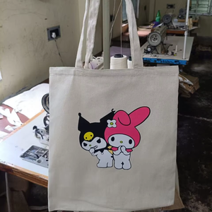 Premium Fashion Striped Jute <b>Handbag</b> for Women with Custom Printed Design Multi-Use Reusable Bags - Product Image 1