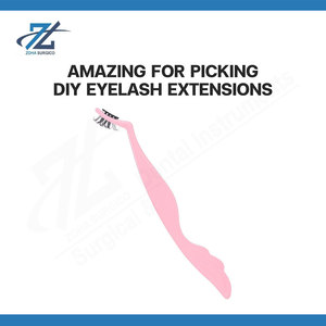 Light Pink Eyelash Applicator Tweezers Quality Stainless Steel False Lash Applicator Precision <b>Makeup</b> <b>Tool</b> for Eyelash Extension - Product Image 2