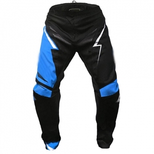 Pantalon de moto sans manches pour homme, noir et bleu, à blocs de couleur, séchage rapide, imprimé numérique, toutes saisons, vêtements de course - Product Image 1
