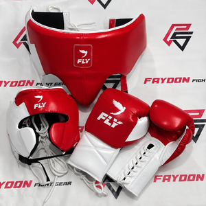 Juego de Boxeo Profesional Personalizado OEM, Color Marrón y Blanco, para Entrenamiento, Guantes con Cordones Hechos de Cuero - Product Image 5