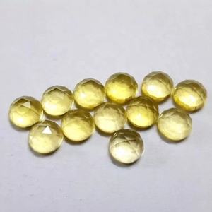 Quartz Citron Naturel 7mm Rose Coupe Cabochon Rond En Gros Semi Précieux Pierre Précieuse Certifiée En Vrac Pour Bijoux Au Prix D'usine - Product Image 2
