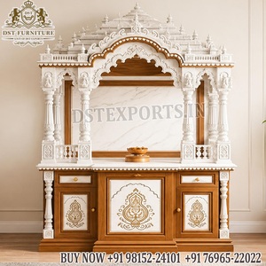 Large Size Handmade Teak Wood Modern Temple Pooja <b>Mandir</b> for Home Customized Size Color New Design Factory Sale Price For Sale - Product Image 5