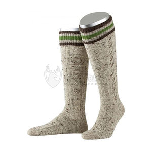 Chaussettes bavaroises authentiques d'inspiration montagneuse, longueur genou, prêtes pour les festivals, design traditionnel - Product Image 1