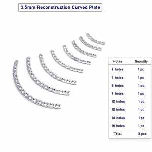 Juego de Instrumentos Quirúrgicos Ortopédicos con Placas Curvas de Reconstrucción de 3.5mm, 8 Piezas, Placas de Fijación Ósea con 6 a 16 Orificios - Product Image 1