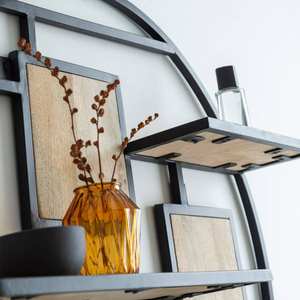 Étagère ronde Vandana Optima Lyra en bois de manguier et métal - Product Image 2