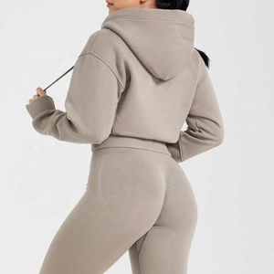 Sweat-shirt à capuche épais pour femme en polaire premium, chaud pour l'hiver, décontracté, vente en gros, fabricant, streetwear, OEM, ODM - Product Image 3