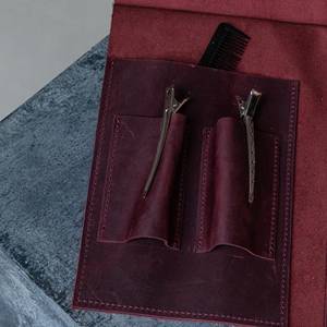 Étui à ciseaux de barbier en cuir véritable, grande capacité, résistant aux odeurs, portable, pour le rangement des outils de salon LBSP-0008 - Product Image 4