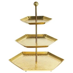 Three Tier Metal Cake Stand <b>Round</b> Dessert Display Hand Wash Only Reusable Party Cupcake Serving <b>Tray</b> For Wedding Party - Product Image 2
