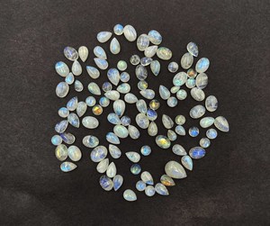 <b>Rainbow</b> Moonstone Mix Shape Cabochon Loose Gemstone Lot 5-9 MM Natural <b>Rainbow</b> Moonstone Gemstone For Handmade Jewelry Making - Product Image 1