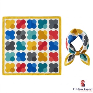 Custom Premium <b>Printed</b> Short Scarf Fabric OEM ODM White Label Textile Manufacturer Wholesale Fashion <b>Accessories</b> - Product Image 1