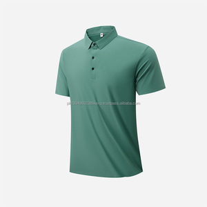 Camiseta Polo de Manga Corta para Hombre y Mujer, Verano, Elástica, de Seda Helada, Color Sólido, Tejido de Punto Sin Costuras, Corta - Product Image 2