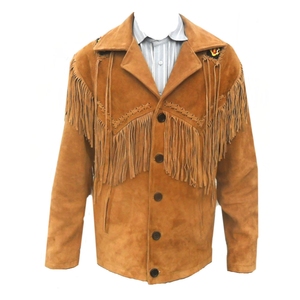 Chaqueta Clásica con Flecos, Estilo Prairie, de Piel de Cabra, para Hombre, Color Camel, con Botones al Frente, Estilo Country Western - Product Image 6