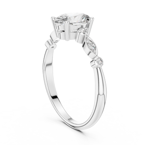 Deco Oval Cut Lab Grown Solitaire <b>Ring</b> <b>Set</b> in 18KT White <b>Gold</b> Certified for Party Wedding Daily Use Luxury Gifting for Women - Product Image 2