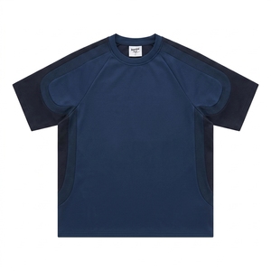 Unisex Casual Short Sleeve Summer T-<b>Shirts</b> 100% Cotton Custom Logo <b>Patchwork</b> Loose Streetwear Hip Hop Customizable Logo Men's - Product Image 3