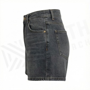 Clothing Pearl <b>Chain</b> Customized Color Ripped Shorts Women Fashion High <b>Waist</b> Denim Jeans Summer Short Pants Apparel Fit - Product Image 3