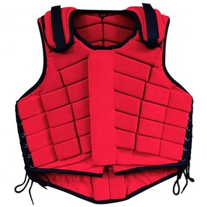 <b>Red</b> Equestrian Riding Vest Unisex Neoprene Safety Protector Sleeveless Drawstring Closure Breathable Solid Design - Product Image 1
