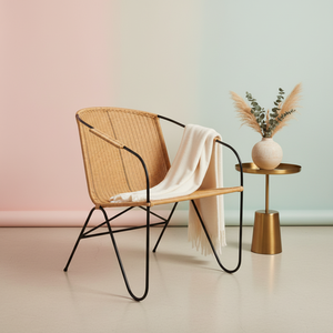 Modern Rattan <b>Dining</b> Chair Nordic Minimalist Wicker <b>Armchair</b> Eco-Friendly Ergonomic Rattan Legs Luxury Cafe Restaurant Outdoor - Product Image 1