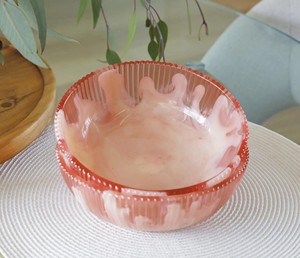 Grand bol en résine à nervures pour salades de fruits, décoration de table, cadeaux d'anniversaire et de Noël - Product Image 1