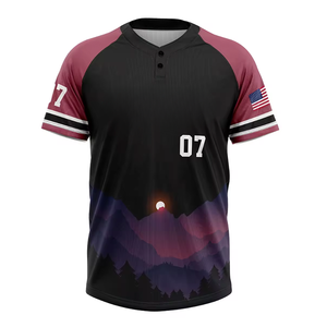 Training baseball jersey breathable material short sleeves relaxed fit full button front for team practice <b>games</b> <b>or</b> casual wear - Product Image 5