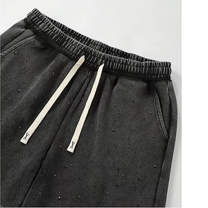 Pantalones Cortos Deportivos Casuales de Cintura Media Estilo Urbano, Tejido de Malla Sólida, Compresión Transpirable, 100% Algodón, Cintura Elástica, Bolsillo Delantero - Product Image 3