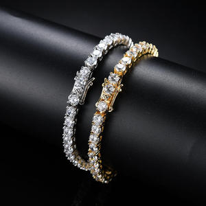Fashion Jewelry 14k Rose Gold Plated <b>Iced</b> <b>Out</b> VVS Lab Grown Diamond Hip Hop Tennis <b>Chain</b> Bracelet for Women IGI Certified - Product Image 2