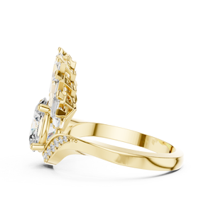 Anillo de Diamante Cultivado en Laboratorio con Corte Ovalado, Oro Sólido de 14K, Diseño de Tiara Radiante, Anillo de Cóctel DEF VVS 3.15CT, Certificado IGI, Regalo de Aniversario - Product Image 5