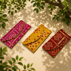 Sobre de tela estampada para regalo de boda Shagun, cubierta para dinero hecha a mano por un diseñador, sobre tradicional para regalo de dinero festivo - Product Image 4