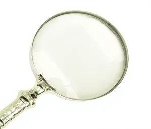 Loupe de poche en aluminium massif nickelé avec lentille grossissante pour la lecture, le soudage, les bijoux, les cartes, la décoration, les cadeaux - Product Image 2