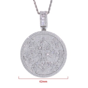 Mens 925 Silver Moissanite Cross Medallion Pendant Rope Chain Iced Religious <b>Statement</b> <b>Necklace</b> Luxury Jewellery Gift - Product Image 6