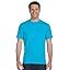 T-shirt à manches courtes en coton bleu clair pour homme, coupe classique, col rond, décontracté, couleur unie, jersey tricoté, design uni - Product Image 5